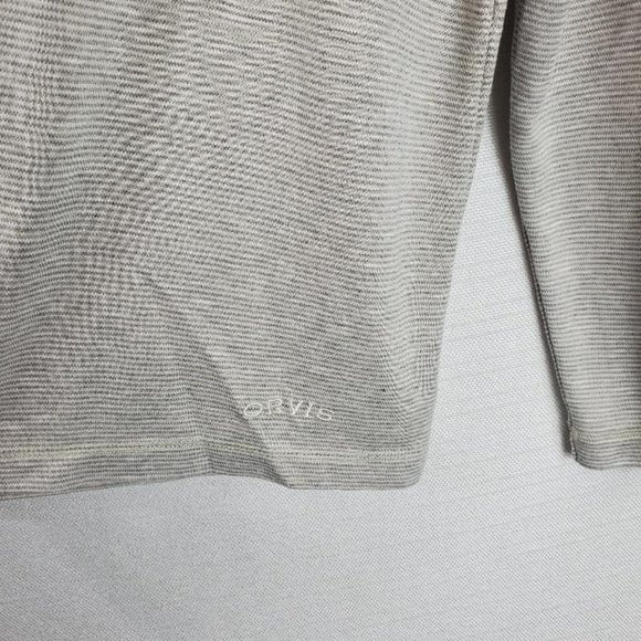 Orvis Classic Collection Shirt Mens M Cream/Gray Stripe Pullover Longsleeve Soft - Picture 3 of 9